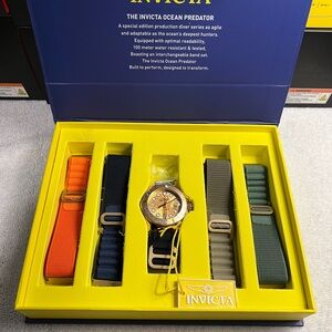 Invicta Ocean Predator Men’s Watch-44mm MOD-49799 Gold/changeable straps (NWT)